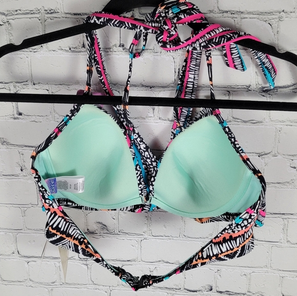 COCO RAVE | Simone halter underwire bra wrap bikini swim bathing suit top - Picture 2 of 12